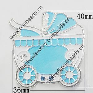 Zinc Alloy Enamel Cabochons, 36x40mm, Sold by Bag