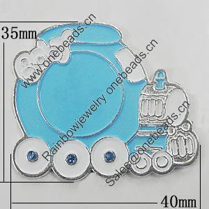 Zinc Alloy Enamel Cabochons, 40x35mm, Sold by Bag