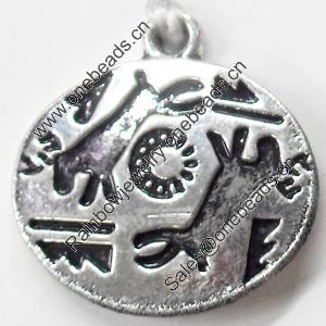 Pendant, Zinc Alloy Jewelry Findings, 19x19mm, Sold by Bag