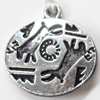 Pendant, Zinc Alloy Jewelry Findings, 19x19mm, Sold by Bag