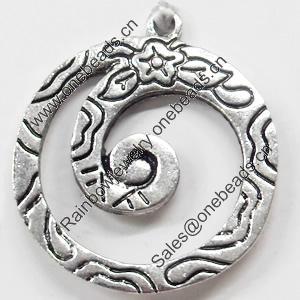 Pendant, Zinc Alloy Jewelry Findings, 24x27mm, Sold by Bag