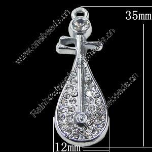Pendant Setting Zinc Alloy Jewelry Findings, 12x35mm, Sold by Bag