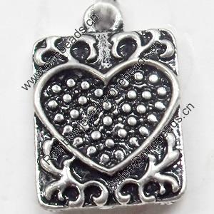 Pendant, Zinc Alloy Jewelry Findings, 15x20mm, Sold by Bag