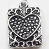 Pendant, Zinc Alloy Jewelry Findings, 15x20mm, Sold by Bag