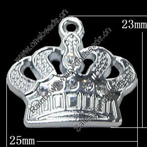 Pendant Setting Zinc Alloy Jewelry Findings, Crown 25x23mm, Sold by Bag