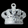Pendant Setting Zinc Alloy Jewelry Findings, Crown 25x23mm, Sold by Bag