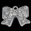 Pendant Setting Zinc Alloy Jewelry Findings, Bowknot 20x17mm, Sold by Bag