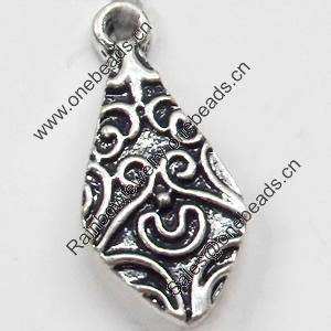 Pendant, Zinc Alloy Jewelry Findings, 10x22mm, Sold by Bag