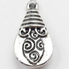 Pendant, Zinc Alloy Jewelry Findings, 11x21mm, Sold by Bag