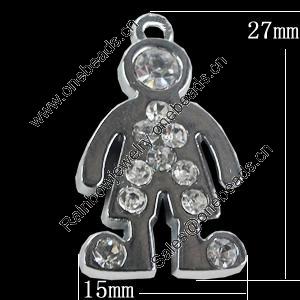 Pendant Setting Zinc Alloy Jewelry Findings, 15x27mm, Sold by Bag