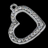 Pendant Setting Zinc Alloy Jewelry Findings, Heart 24x21mm, Sold by Bag