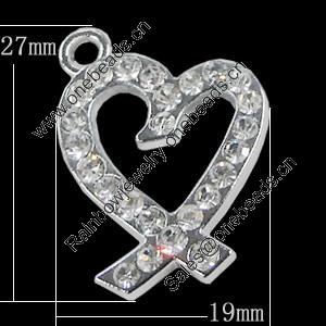 Pendant Setting Zinc Alloy Jewelry Findings, 19x27mm, Sold by Bag