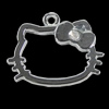 Pendant Setting Zinc Alloy Jewelry Findings, Cat Head 21x18mm, Sold by Bag