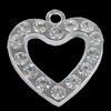 Pendant Setting Zinc Alloy Jewelry Findings, Heart 23x24mm, Sold by Bag