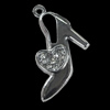 Pendant Setting Zinc Alloy Jewelry Findings, Shoes 15x29mm, Sold by Bag