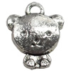 Pendant, Zinc Alloy Jewelry Findings, Bear, 11x13mm, Sold by Bag