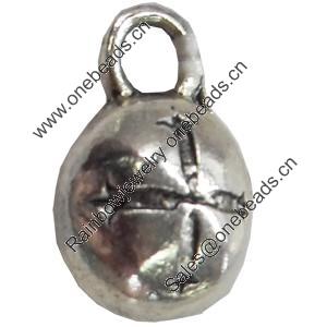 Pendant, Zinc Alloy Jewelry Findings, 9x14mm, Sold by Bag