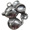 Pendant, Zinc Alloy Jewelry Findings, Mouse, 17x19mm, Sold by Bag