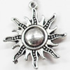 Pendant, Zinc Alloy Jewelry Findings, Sun, 25x28mm, Sold by Bag