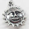 Pendant, Zinc Alloy Jewelry Findings, Sun, 16x21mm, Sold by Bag