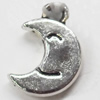 Pendant, Zinc Alloy Jewelry Findings, Moon, 9x14mm, Sold by Bag