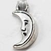 Pendant, Zinc Alloy Jewelry Findings, Moon, 6x13mm, Sold by Bag
