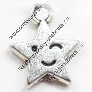 Pendant, Zinc Alloy Jewelry Findings, Star, 11x14mm, Sold by Bag