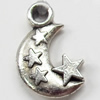 Pendant, Zinc Alloy Jewelry Findings, Moon, 14x21mm, Sold by Bag