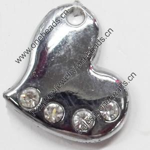 Pendant, Zinc Alloy Jewelry Findings, Heart, 26x23mm, Sold by Bag