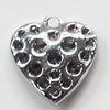 Pendant, Zinc Alloy Jewelry Findings, Heart, 14x15mm, Sold by Bag