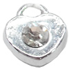 Pendant, Zinc Alloy Jewelry Findings, Heart, 8x9mm, Sold by Bag