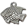 Pendant, Zinc Alloy Jewelry Findings, Fish, 17x17mm, Sold by Bag