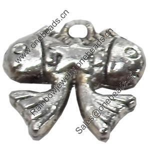 Pendant, Zinc Alloy Jewelry Findings, 15x14mm, Sold by Bag
