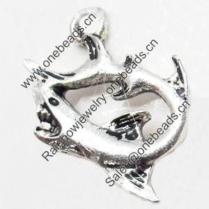 Pendant, Zinc Alloy Jewelry Findings, 17x21mm, Sold by Bag