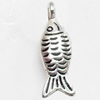 Pendant, Zinc Alloy Jewelry Findings, Fish, 6x19mm, Sold by Bag  