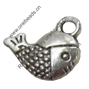 Pendant, Zinc Alloy Jewelry Findings, Fish, 13x11mm, Sold by Bag  