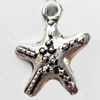 Pendant, Zinc Alloy Jewelry Findings, Star, 14x18mm, Sold by Bag  