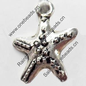 Pendant, Zinc Alloy Jewelry Findings, Star, 14x18mm, Sold by Bag  