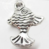 Pendant, Zinc Alloy Jewelry Findings, Fish, 15x21mm, Sold by Bag  