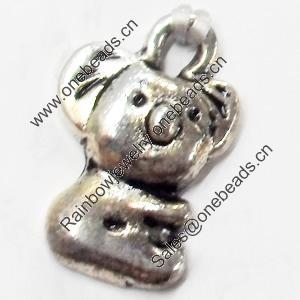 Pendant, Zinc Alloy Jewelry Findings, Bear, 10x15mm, Sold by Bag  