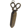 Pendant, Zinc Alloy Jewelry Findings, scissors, 15x42mm, Sold by Bag  