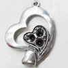 Pendant, Zinc Alloy Jewelry Findings, Heart, 27x28mm, Sold by Bag  