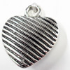 Pendant, Zinc Alloy Jewelry Findings, Heart, 20x25mm, Sold by Bag  