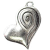 Pendant, Zinc Alloy Jewelry Findings, Heart, 21x21mm, Sold by Bag  