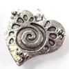 Pendant, Zinc Alloy Jewelry Findings, Heart, 19x18mm, Sold by Bag  