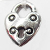 Pendant, Zinc Alloy Jewelry Findings, Heart, 15x20mm, Sold by Bag  