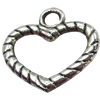 Pendant, Zinc Alloy Jewelry Findings, Heart, 17x17mm, Sold by Bag  