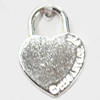 Pendant, Zinc Alloy Jewelry Findings, Heart, 13x20mm, Sold by Bag  