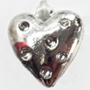 Pendant, Zinc Alloy Jewelry Findings, Heart, 14x15mm, Sold by Bag  