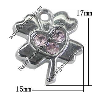 Pendant Setting Zinc Alloy Jewelry Findings, Flower 15x17mm, Sold by Bag